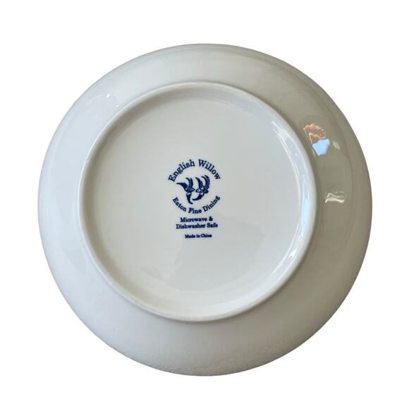 Eaton Fine Dining English Willow 9in Pasta Bowls Blue & White Set of 4 NEW - Picture 9 of 16
